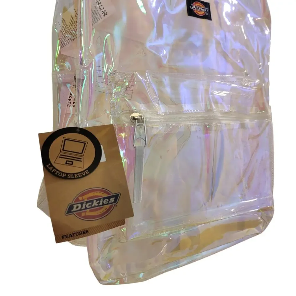 Dickies Champagne Iridescent Clear Backpack NWT 17